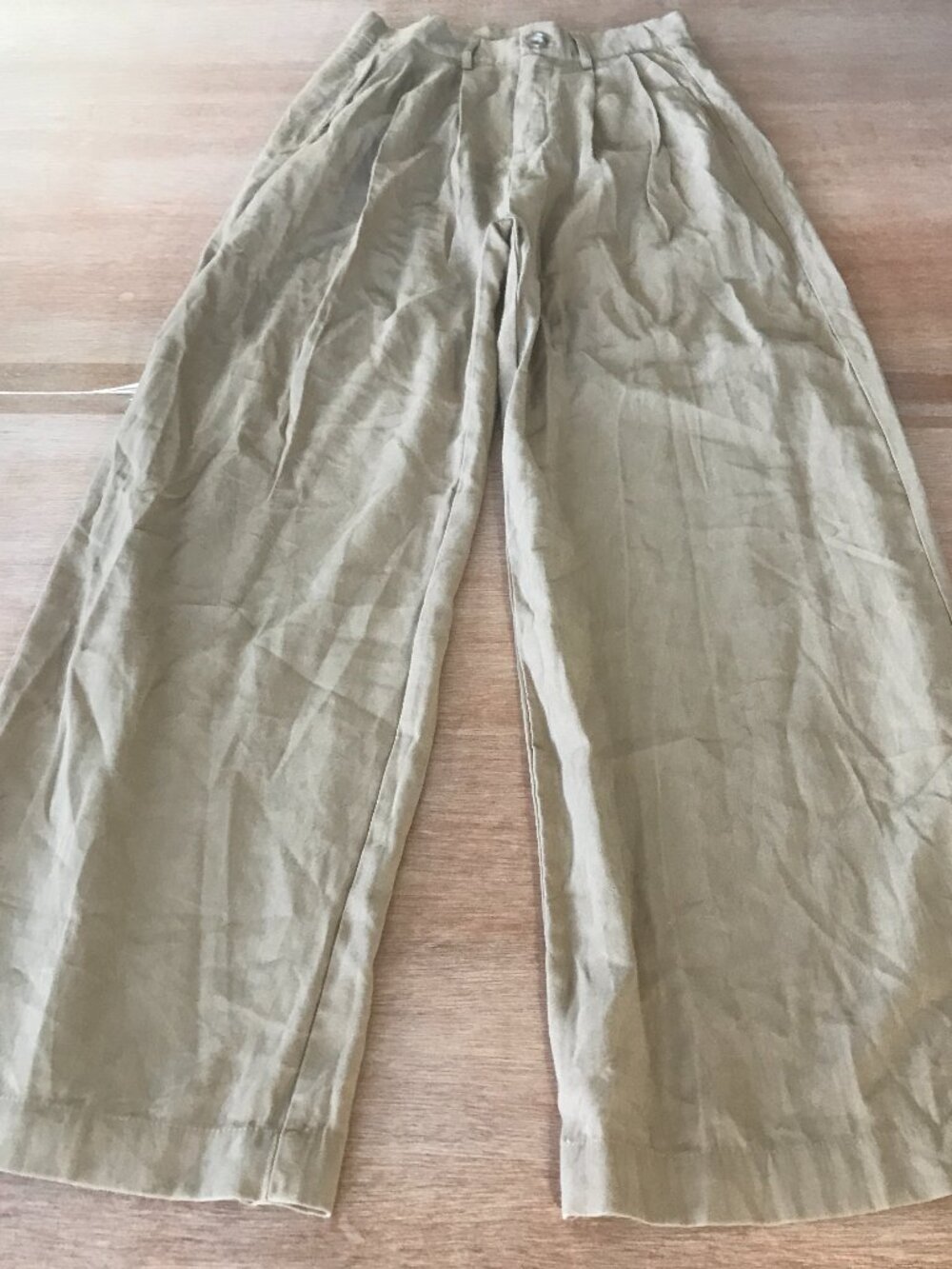 Miou Muse Wide Leg Pants Women S Brown High Rise Pocket Relaxed Stretch 20198